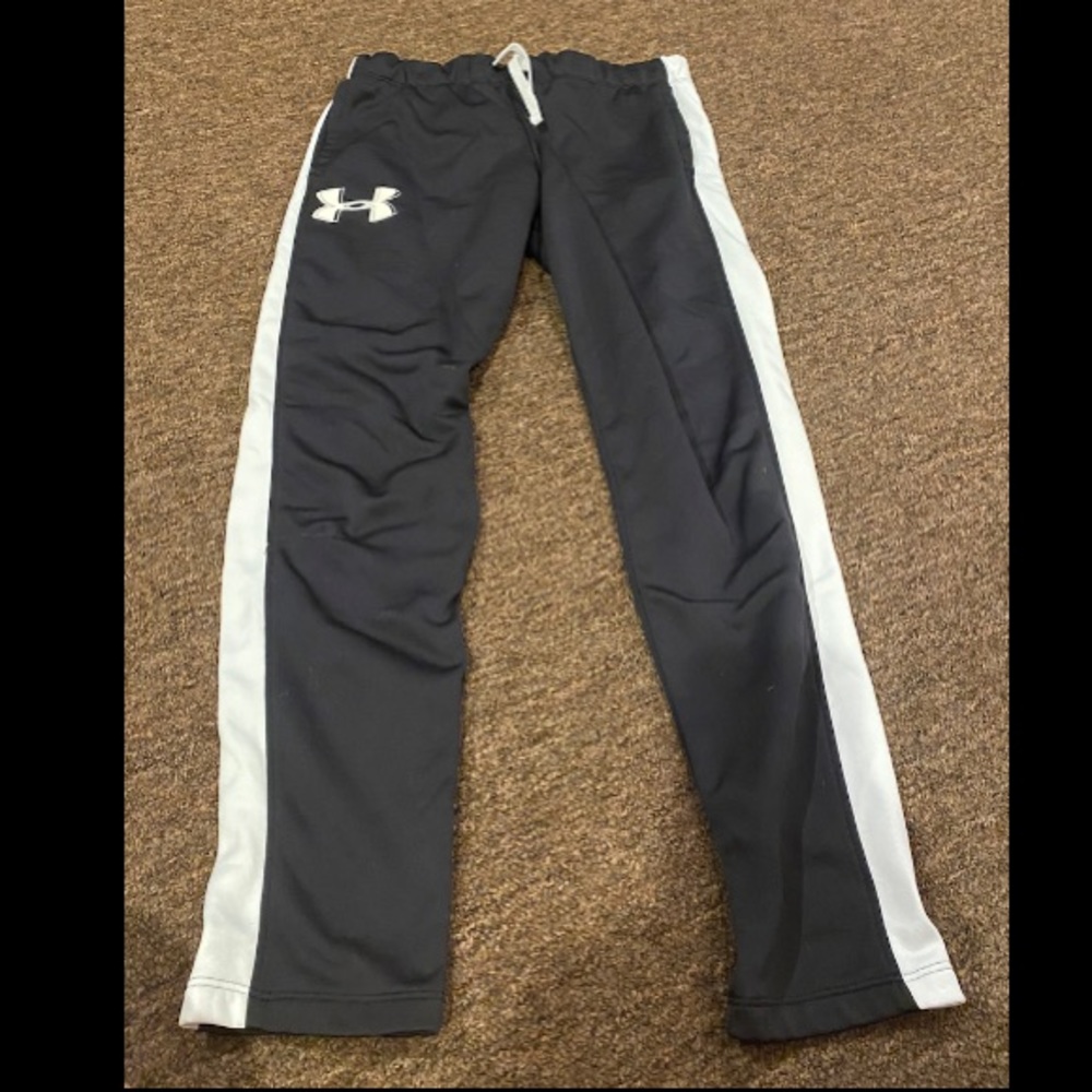 EUC Youth Boys Under Armour Sweatpants Joggers Sports Track Pants L striped